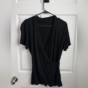 Elegant Black Women's Wrap Top